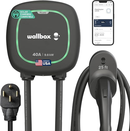 Wallbox Pulsar Plus Level 2 Ev Charger 40A, Electric Car Charger EVSE J1772