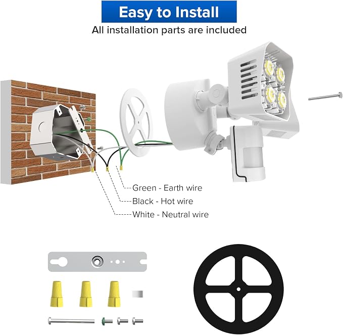 SANSI 30W LED Motion Sensor Outdoor Security Flood Light 3400LM 5000K White