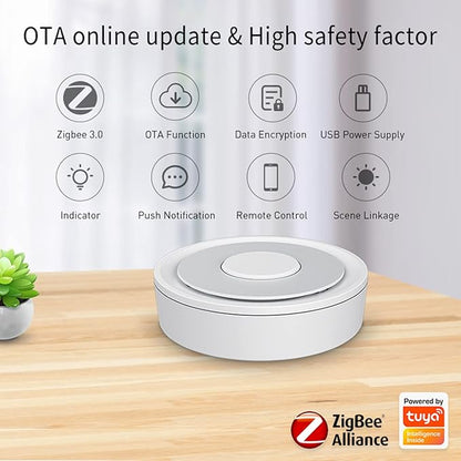 Tuya ZigBee 3.0 Hub: WiFi Smart Home hub, Zigbee Hub Gateway, Smart Life App & Voice Control, Smart Home Bridge Wireless Remote Controller Compatible with Alexa Google Assistant (Wireless)