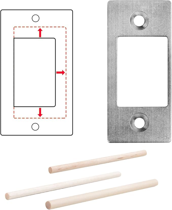 Deadbolt Restorer Strike Plate, Fix Dead Bolt Misalignment/Sticking/Jamming, Large Hole and Narrow Edge Frame Striker for Door Latch (1, Silver) | Narrow Edge & Large Hole, 2-1/4"H x 1"W, 1-5/8” Screw Hole Spacing, Stainless Steel, Enlarged Opening for...