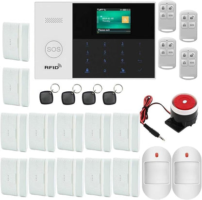 WiFi IP Cloud GSM Tuya Wireless Intelligent Home Office Security Alarm Burglar Anti-Theft System,RFID Access,Auto Dialer,Touch Keypad