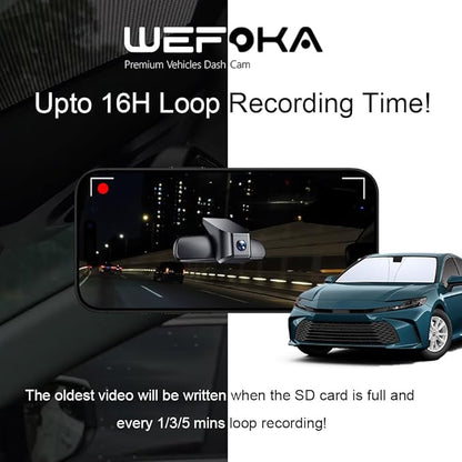 4K Dash Cam Suitable for Toyota Camry 2021 2022 2023 2024 LE L XLE TRD XSE SE Hybrid (Gen8/XV70), OEM Look, 2160P UHD Video， WiFi & APP, Loop Recording, G-Sensor, Easy to Use,128G (F10)