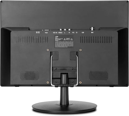 ZOSHING 17inch Security Monitor,Wall-Mounted Monitors Supports USB/Full Format Video Playback,CCTV Monitors with AV/HDMI Input/VGA/Headphone Output,Built-in Speaker, Remote Control