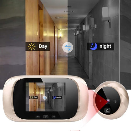 Tbest Digital Peephole Viewer Camera 2.8in TFT LCD Screen, IR Night Vision Doorbell Visual Door Viewer Fits 35-110mm Door Thickness 14-30mm Door Hole Cyclic Storage Camera