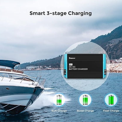 Renogy 60A DC-DC Battery Charger 12V for Lithium/AGM/Gel, for RVs & Boats