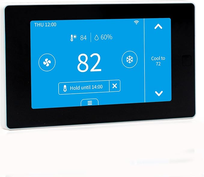 Smart Thermostats for Home with C-Wire Adapter, WiFi Thermostats Programmable Compatible with Alexa and Google Assistant,Energy Saving, Remote Control Tuya/Smart Life, C-Wire Require