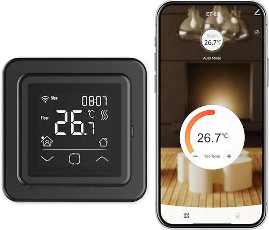 HEATIT Smart Programmable Floor Heating Thermostat, Touchscreen Black