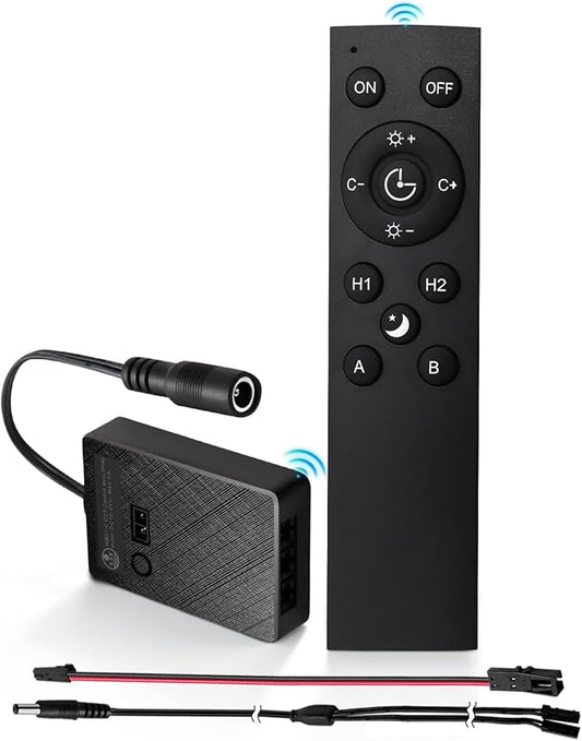 VST CCT LED Strip Controller, 2.4GHz WiFi Remote Control, Voice Control via Alexa & Google Assistant, App Control (Tuya), Touch Dimmer for Brightness & Color Temperature, 12V/24V 5A (Max 60W/120W)