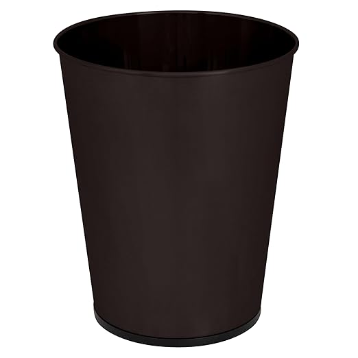 Bath Bliss 5 Liter Small Wastebasket | Round Open Top | Trash Can | Bathroom | Bedroom | Kitchen | Office | Dorm | Disposal Waste Bin | Garbage | Metal | Oil Rubbed Bronze