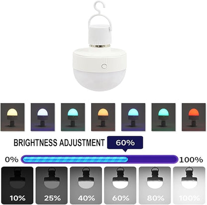E26/E27 Rechargeable 3 Color Light Bulb with Remote Control & 30/60/120 Minutes Timer, 2000mAh Backup Bulb for Sconces and Lamps, 5W E26 Detachable Charging for Non-Hardwired Fixture, Dimmer