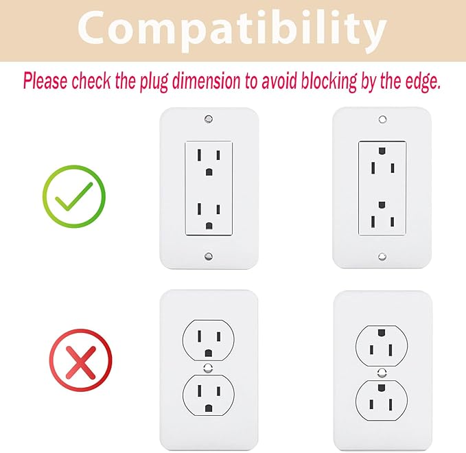 Outlet Shelf Holder Fit for Decorator Receptacle, Bathroom Decor Built-in Cable Management,Space Saving Homepod Mini,Google Home/Echo/Smart Speakers/Electric Toothbrush/Cell Phone (Decora)