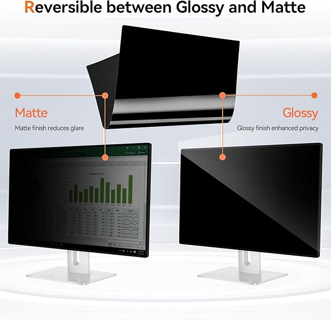 Mamol 20 Inch Computer Privacy Screen Filter for 16:9 Widescreen Monitor, Anti Glare & Blue Light Filter, Removable Computer Monitor Privacy Shield, Anti-Scratch Screen Protector Film 20 in