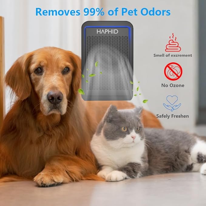 Cat Litter Deodorizer 99%, Pet Odor Eliminator for Strong Odor with Catalyst Filter, Air Purifier Plug In Air Freshener for Home & Pets Litter Box Room Wardrobe Toilet Shoe Cabinet (1-Pack）