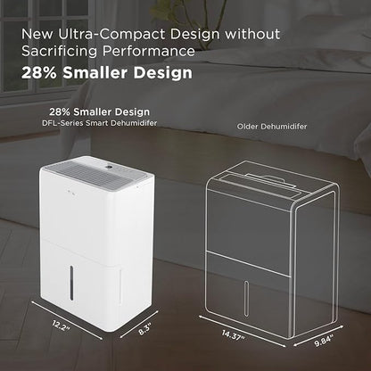 TCL 3000 Sq. Ft. Smart Dehumidifier, Energy Star Most Efficient 2024, Ultra-compact, 32 Pints Per Day, for Whole House, Basement, Bathroom & Bedroom, Compatible with Alexa/Google Assistant, (H32D44W)