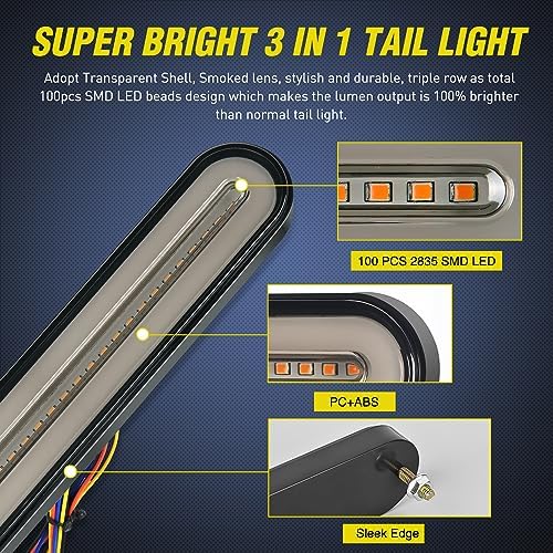 Nilight Trailer Tail Light Bar 3-in-1 Running Stop Turn Signals Brake Bar