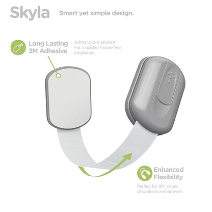 Baby Proofing Child Safety Locks (8 Pack) by Skyla Homes - The Safest, Quickest and Easiest 3M Adhesive Cabinet Latches, No Screws & Magnets, Multi-Purpose for Furniture, Kitchen, Ovens, Toilet Seats