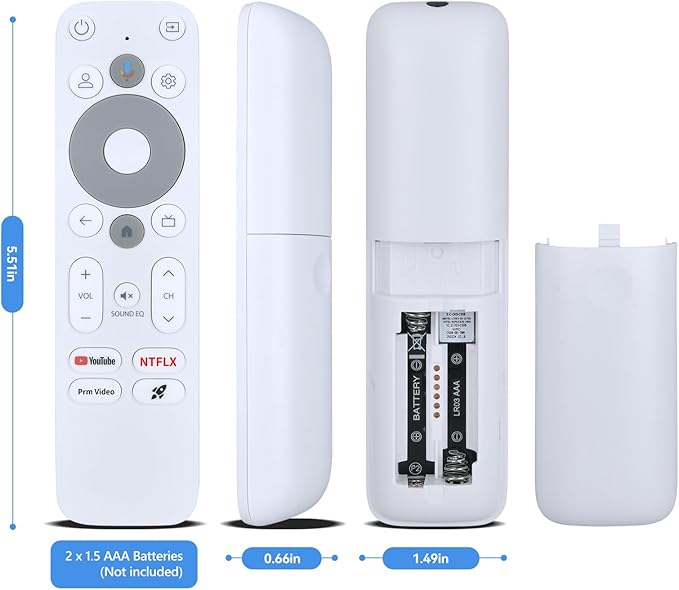 PZL Replacement Voice Remote Control for Homatics Box R 4k/4k Plus/Stick HD, for XGIMI White Streaming Dongle with Android TV System