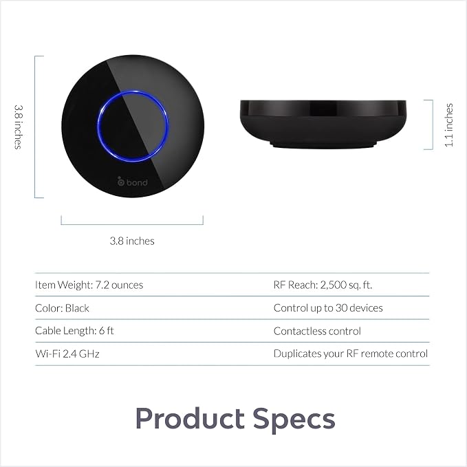 BOND | Add Wifi to Ceiling Fan, Fireplace or Motorized shades | Works with Alexa, Google Home | Remote Control with App | Works with iPhone or Android