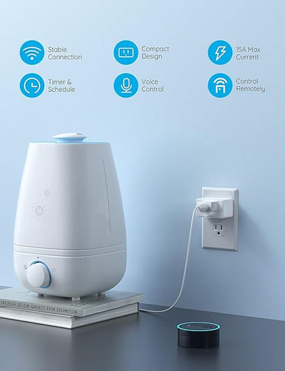 Govee Smart Plug, WiFi Bluetooth Outlets 2 Pack Work with Alexa and Google Assistant Bundle with Govee Dual Smart Plug 2 Pack, 15A WiFi Bluetooth Outlet, Work with Alexa and Google Assistant, 2-in-1