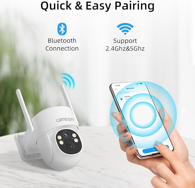 2K Solar Security Cameras Wireless Outdoor, 5/2.4Ghz WiFi Cameras for Home Security, Color Night Vision, Human Detection, Two-Way Audio, SD/Cloud Storage(1 Camera)