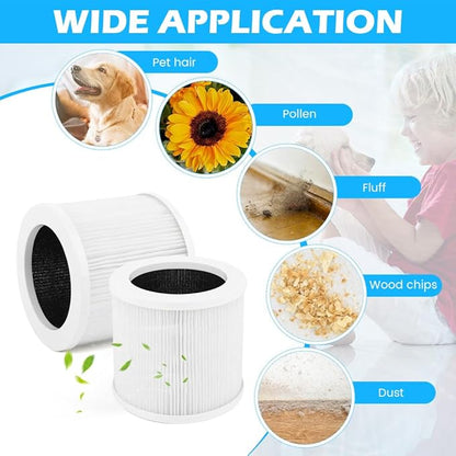 A1 Replacement Filter, 2PCS 3-in-1 H13 True HEPA Air Cleaner Filters Compatible with VEWIOR Air Purifier, HQKJ-80,HQKJ-50,HQSC-50,KOIOS HQKJ-50, AP01W