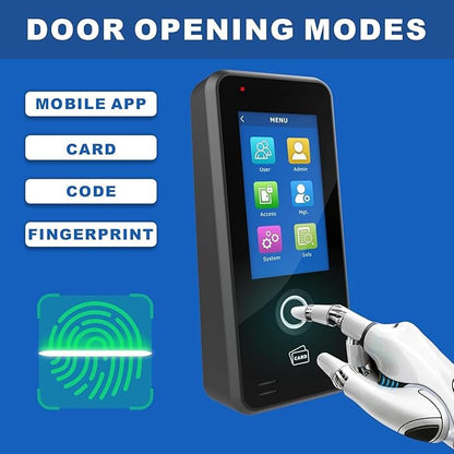 UHPPOTE Fingerprint Door Access Control Keypad Terminal Biometrics Access Controller w/ 4.3-inch Touch Screen Support Tuya App WiFi