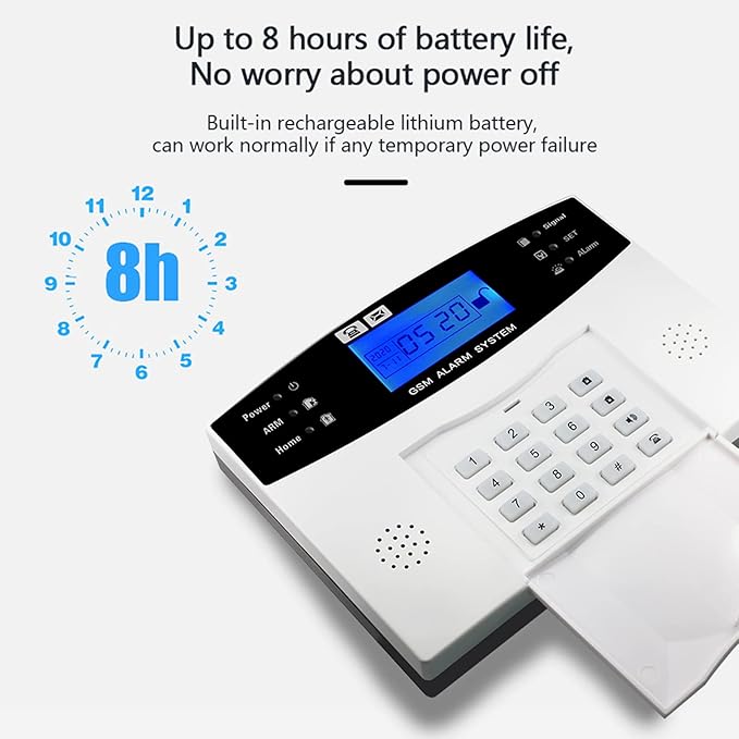 Alarm System, Sunydog GSM Alarm System Tuya Smart Home Security Alarm System with LCD Display, Support Two-Way Voice Intercom