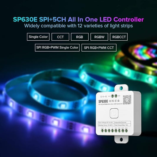 BTF-LIGHTING SP630E 12-in-1 Bluetooth LED Controller with Mic, DC5V/12V/24V (Pack of 2)