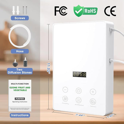 Ozone Machine Generator for Water and Air, 1000mg/h Fruit Produce Purifier