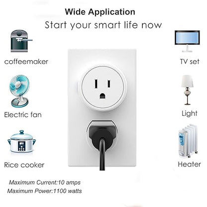 Zigbee Smart Plug, Easy Setup, Work with SmartThings/Google Home, Voice Control with Alexa,10A, Hub Required, Pack of 2