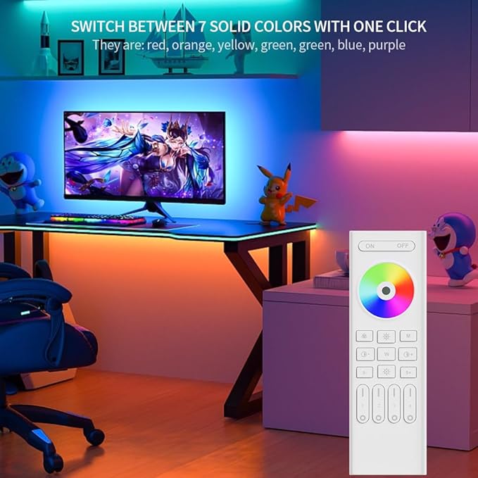 RC03RF Wireless 2.4G RF 4 Zone RGB RGBW RGBCCT Wall Mounted & Mobile Smart Remote Powered by 2XAAA Batteries 3V Work with C03W C03Z C04W C05Z Controller