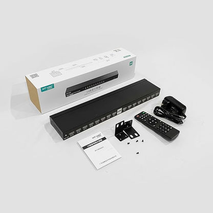 MT-VIKI 4K HDMI Multi-Viewer 16x1 w/IR Remote, 4K@30Hz Seamless HDMI Switcher 16 in 1 Out for PS4/PS5/Security Camera