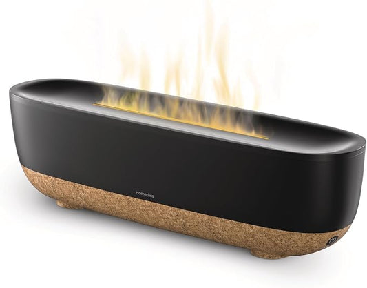 Homedics Fireside Ultrasonic Humidifier, 0.26-Gal, Visible Flame-Effect
