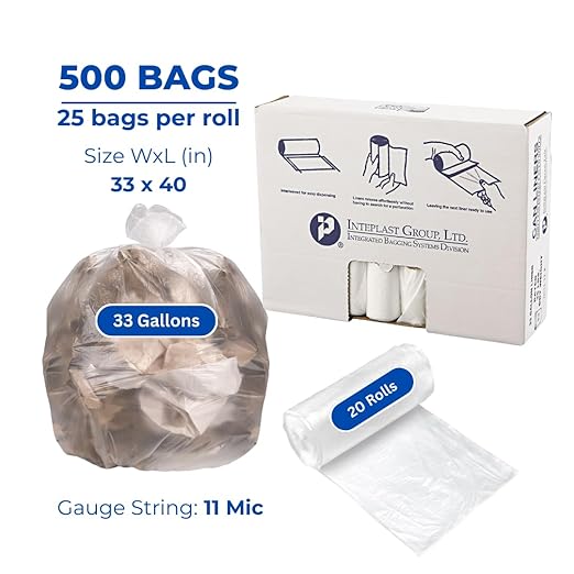 S334013n H/D Liner 13-Mic 33X40 33-Gal On A Roll Clear