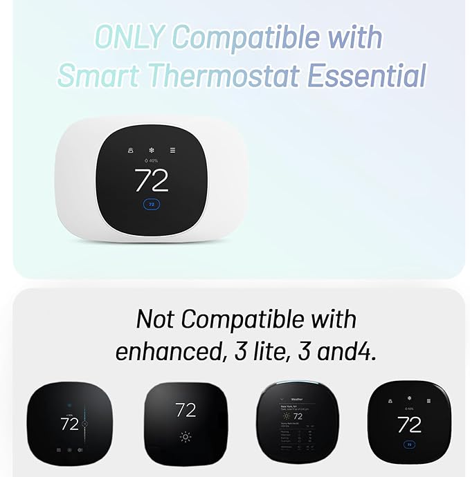 1/2 Packs Trim Plate ONLY Compatible with ecobee Smart Thermostat Essential, Wall Plate Bracket Cover, Programmable Thermostat Accessory, Practical Kit, Bracket Mount Cover (1 Pack)