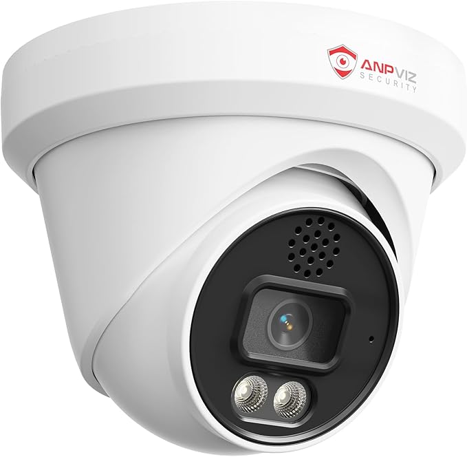 Anpviz UltraHD 4K IP Turret PoE Camera Outdoor, Two Way Audio Security Camera, Smart Dual Light Color Night Vision & AI Human Motion Detection, MicroSD Recording (512GB), Full Metal IP66, NDAA