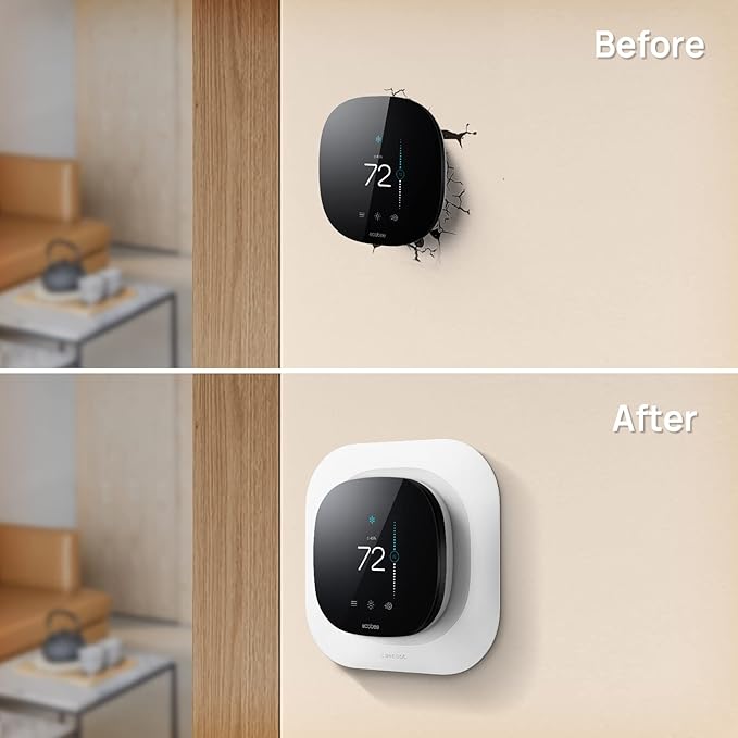 CaseBot Wall Plate for 2022 Ecobee Smart Thermostat Premium & 2022 Ecobee Smart Thermostat Enhanced, Practical and Stylish Trim Kit Bracket Mount Cover, Easy Installation, White