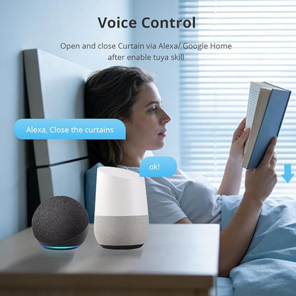 Smart WiFi Blind Motor, 38mm Rechargeable Roller Shade Motor with Built-in 2600mAh Battery, Works with Alexa & Google Home, APP Control, No Hub Required (Motor with Solar Panels and 16-Channel Remote)