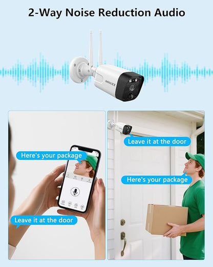 All-in-One 5.0MP PIR Detection 2-Way Audio Dual Antennas Outdoor Security Camera System Wireless with Monitor WiFi Home Security Cameras System Video Surveillance