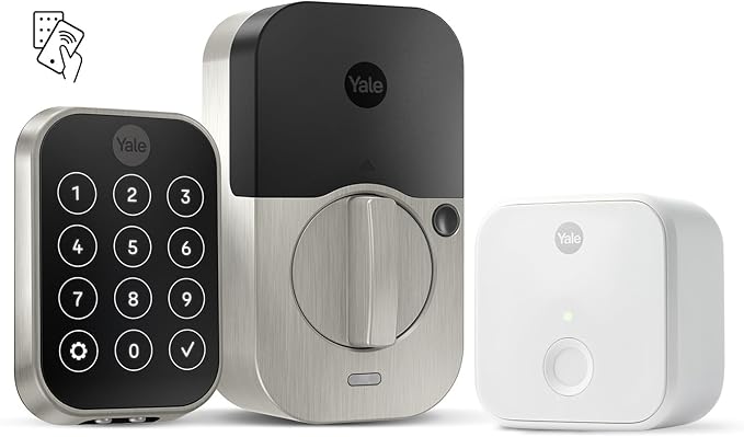 Yale Assure Lock 2 Plus Apple Home Keys, Satin Nickel Keyless Entry Door Lock with Wi-Fi Connected Touchscreen Keypad for Code Entry, YRD450-N-CB1-619