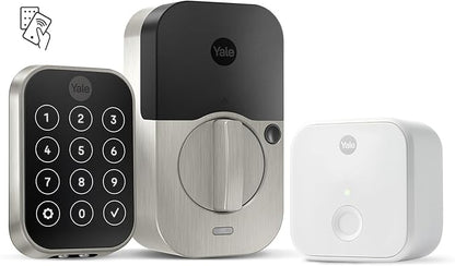 Yale Assure Lock 2 Plus Apple Home Keys, Satin Nickel Keyless Entry Door Lock with Wi-Fi Connected Touchscreen Keypad for Code Entry, YRD450-N-CB1-619