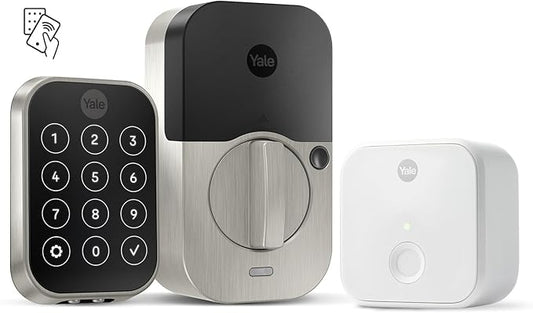 Yale Assure Lock 2 Plus Apple Home Keys, Satin Nickel Keyless Entry Door Lock with Wi-Fi Connected Touchscreen Keypad for Code Entry, YRD450-N-CB1-619