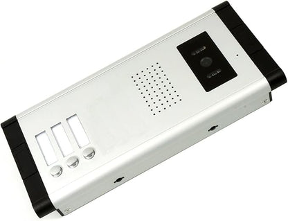 3 Units Apartment Video Intercom System, 7 Inch Monitor Wired Video Doorbell Door Phone Kits, Indoor Outdoor IR Camera, Monitoring, Unlock, 2 Way Intercom for 3-Household Home Apartment