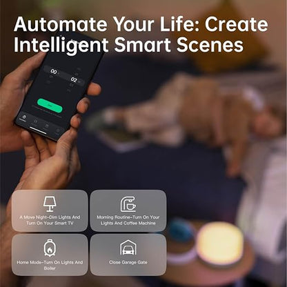 VEXA Smart WiFi Switch 16A, Neutral Wire Required, Bluetooth and WiFi with Alexa & Google Home, Energy Monitoring & Overload Protection for Lights, Fans, Water Heaters (AC 110-240V DC 24-30V)