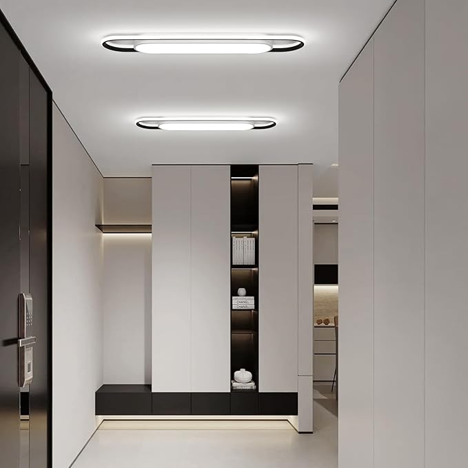 3Ft Cool White Modern LED Ceiling Lighting,50W Metal Linear Ceiling Lamp,6500K High Brightness Simple Long Light for Kitchen Dining Living Room Laundry, Garage Cloakroom Lighting (36.2Inch)