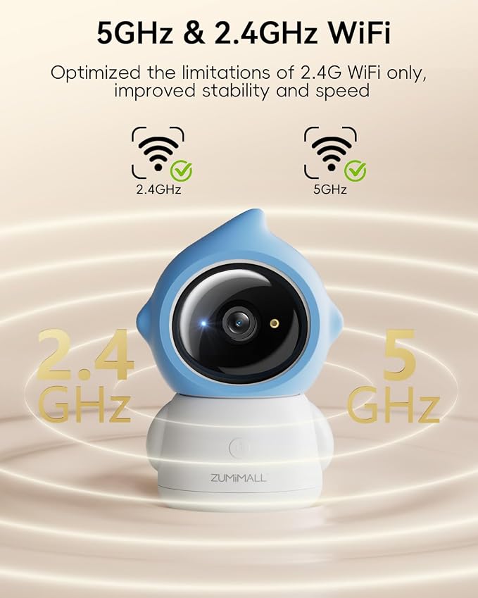 ZUMIMALL Pet Camera with Laser Toy, 2K WiFi Dog Cat Camera with Phone App
