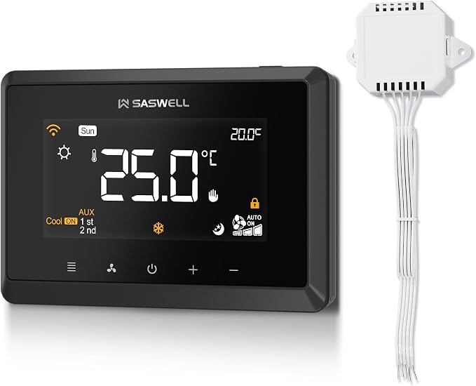 Smart WiFi Thermostat for Home, Programmable Thermostat 3H/2C for Heat Pump & Conventional Systems, Tuya App Control, Compatible with Alexa & Google Assistant