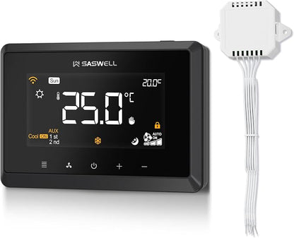 Smart WiFi Thermostat for Home, Programmable Thermostat 3H/2C for Heat Pump & Conventional Systems, Tuya App Control, Compatible with Alexa & Google Assistant