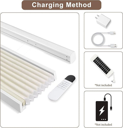 Godark Motorized TDBU vCellular Shades with Remote Control Smart Honeycomb Blinds Compatible with Alexa Google Home Smarthings Custom Double Cellular Light Filtering for Indoor Windows Doors-Beige