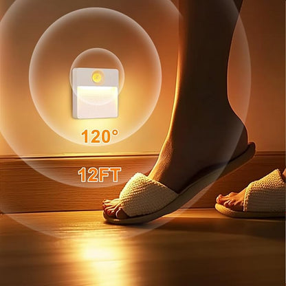 Guankai 3 Pack Motion Sensor Stair Light for Indoor, Rechargeable Battery Operated Closet Lights, RGBW Stick On Night Lamp, Motion Activated Magnetic Lighting Lamps for Step, Cabinet,Hallway,Bathroom